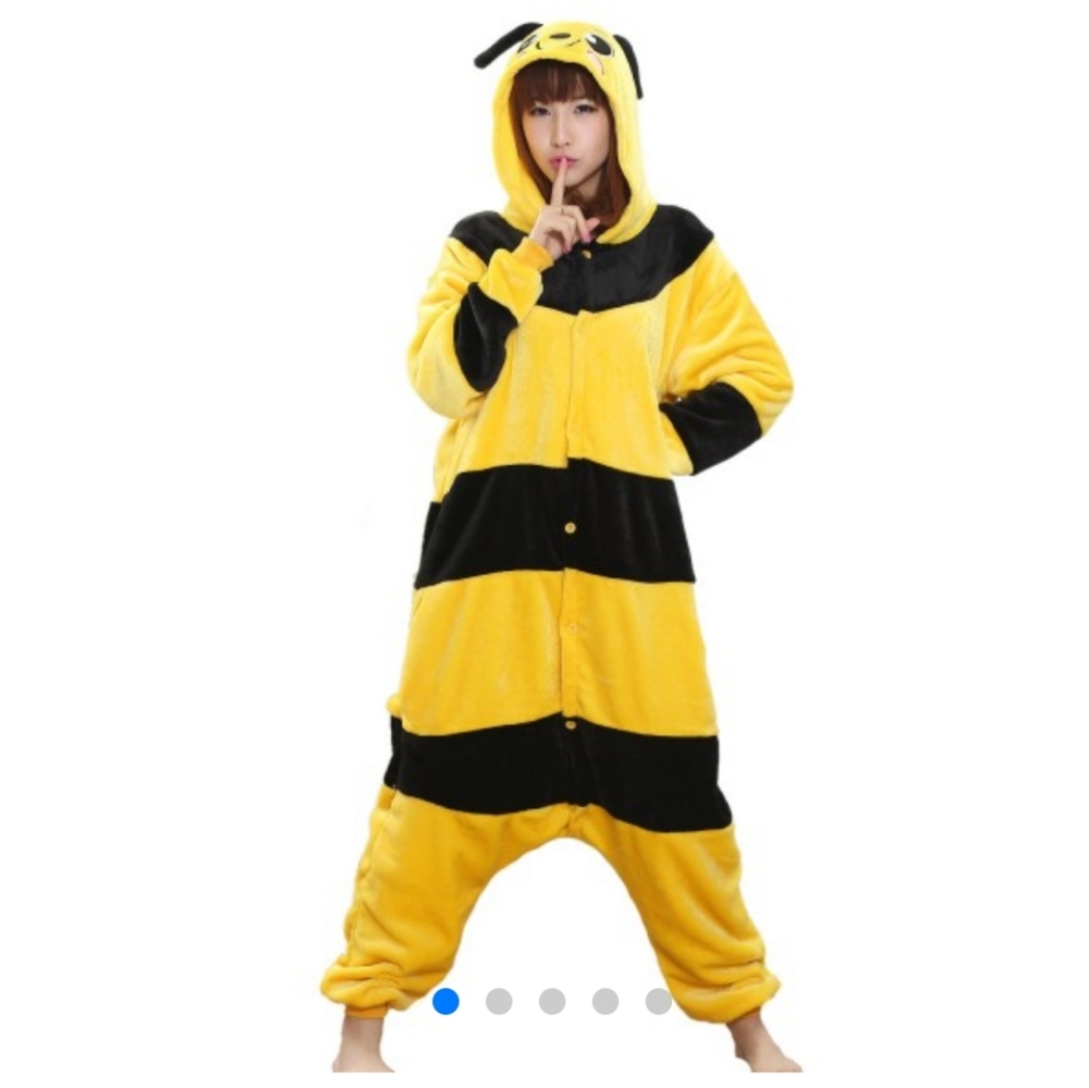 Bee Costume Unisex Adult Large Bumble Bee Onesie Animal Costume NWT Copy 🇺🇦